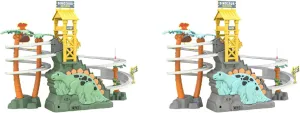 Dinosaur Climbing Slide Music Toy, Dinosaur Climbing Stairs Toys, Electric Race Track Game Fun Track Slide Roller Coaster Toy for Children's Gifts (Dinosaur-B C)