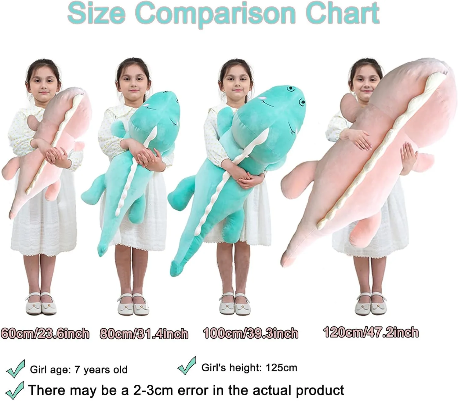 Dinosaur Plush Toy Soft Big Dino Stuffed Animals Body Pillow,Cute Long Dinosaur Plush Hugging Pillow Lumbar Back Cushion Toys Doll Gifts for Kids (Pink - Happy, 100cm/39.3inch)
