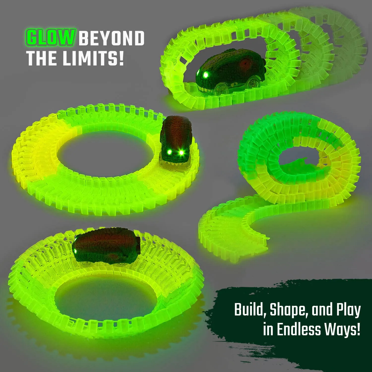 Dinosaur Race Escape Track Playset Toy Gift For Kids, Boys, Girls