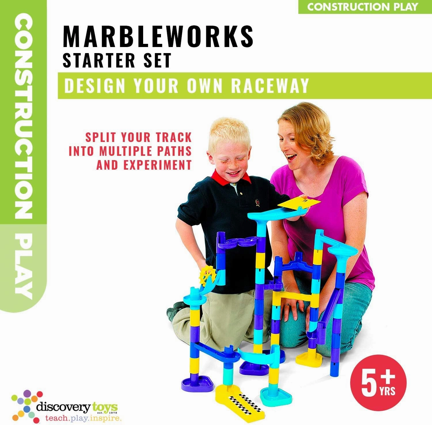 Discovery Toys MARBLEWORKS Marble Run Starter | Kid-Powered Learning | STEM Educational Building Block Toy Learning & Childhood Development 5 Years Old and Up