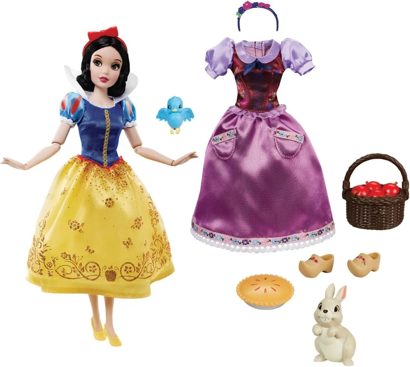 Disney Store Official Princess Story Doll (Snow White) 11 Inches, Includes Coloring Book and Additional Dress, Princess Doll in Classic Outfit, Princess Toys for Girls