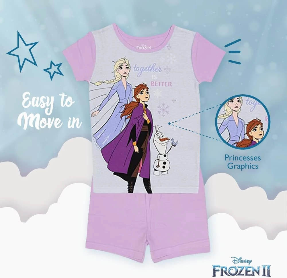 Disney 6-Piece Snug-fit Cotton Pajama Set, Soft & Cute for Kids