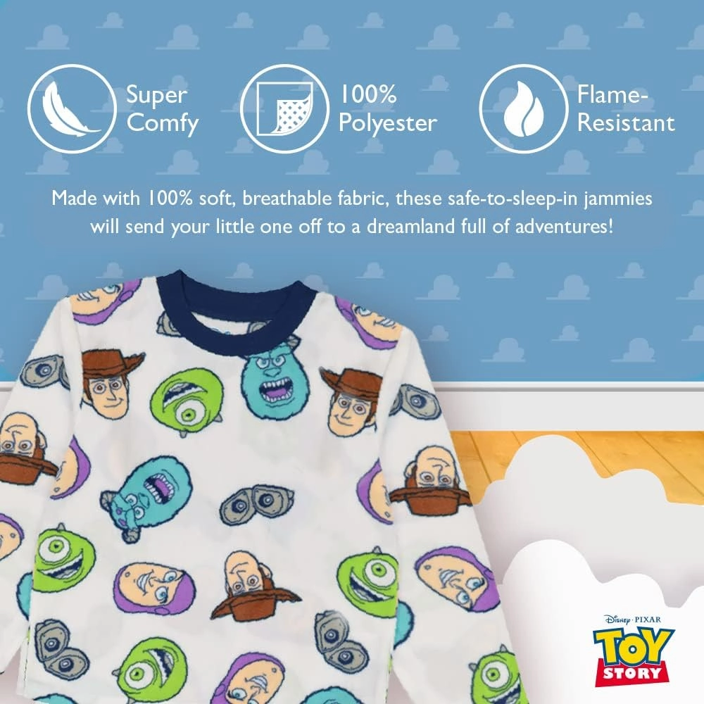 Disney Boys' 2-Piece Loose-fit Pajama Set, Soft & Cute for Kids