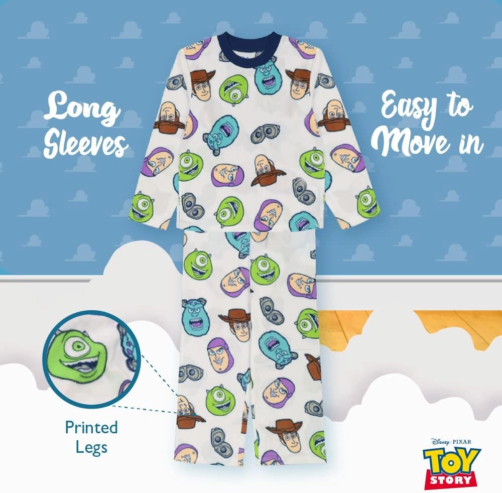 Disney Boys' 2-Piece Loose-fit Pajama Set, Soft & Cute for Kids