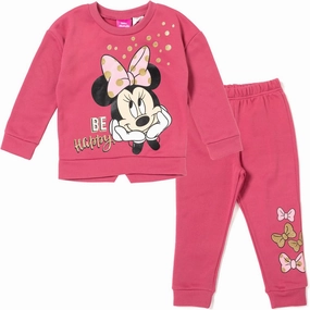 Disney Minnie Mouse Fleece Sweatshirt and Pants Outfit Set Newborn to Big Kid Sizes (Newborn - 14-16)