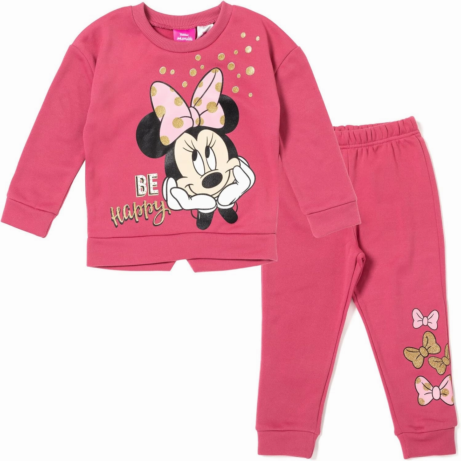 Disney Minnie Mouse Fleece Sweatshirt and Pants Outfit Set Newborn to Big Kid Sizes (Newborn - 14-16)
