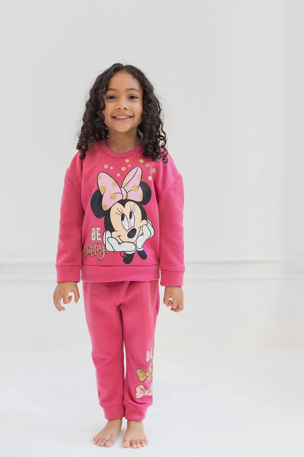 Disney Minnie Mouse Fleece Sweatshirt and Pants Outfit Set Newborn to Big Kid Sizes (Newborn - 14-16)