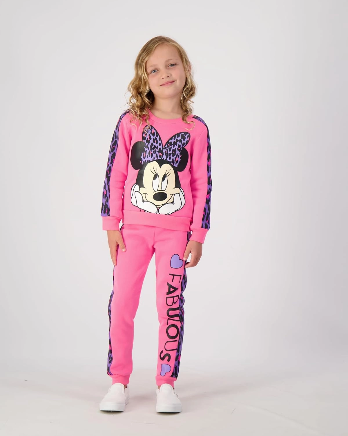 Disney Minnie Mouse Girls Sweatshirt and Pants Set for Toddler and Little Kids