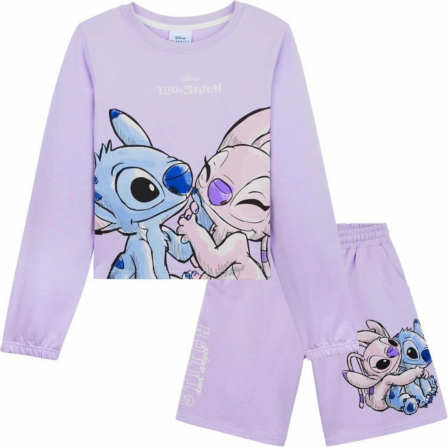 Disney Stitch Track Suit Girls Activewear Sweatsuit Teens 2pcs Sweatsuit Kids Clothing
