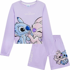 Disney Stitch Track Suit Girls Activewear Sweatsuit Teens 2pcs Sweatsuit Kids Clothing