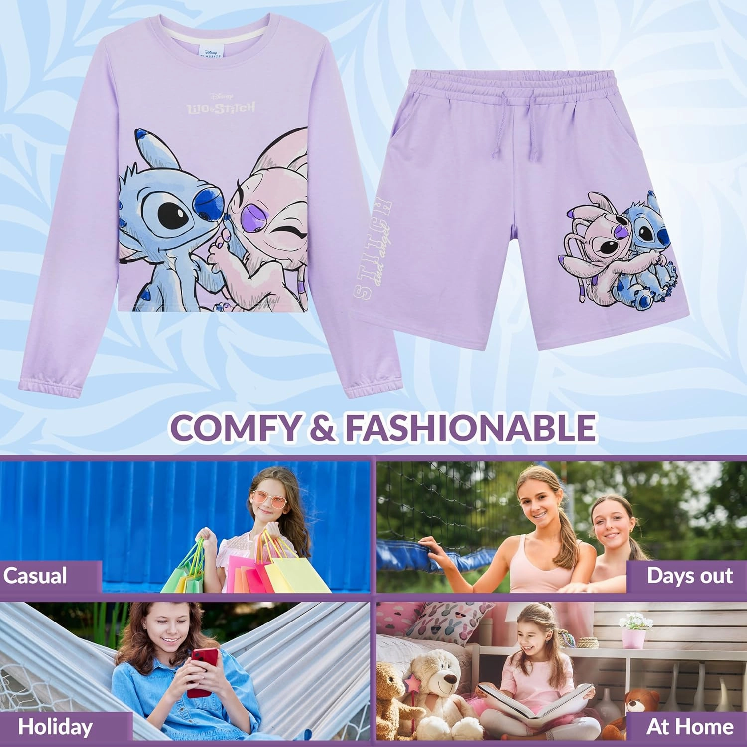 Disney Stitch Track Suit Girls Activewear Sweatsuit Teens 2pcs Sweatsuit Kids Clothing