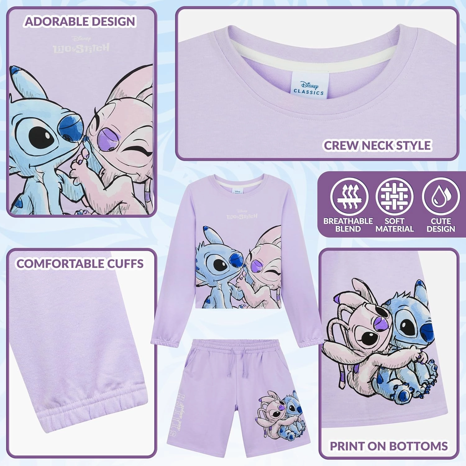 Disney Stitch Track Suit Girls Activewear Sweatsuit Teens 2pcs Sweatsuit Kids Clothing