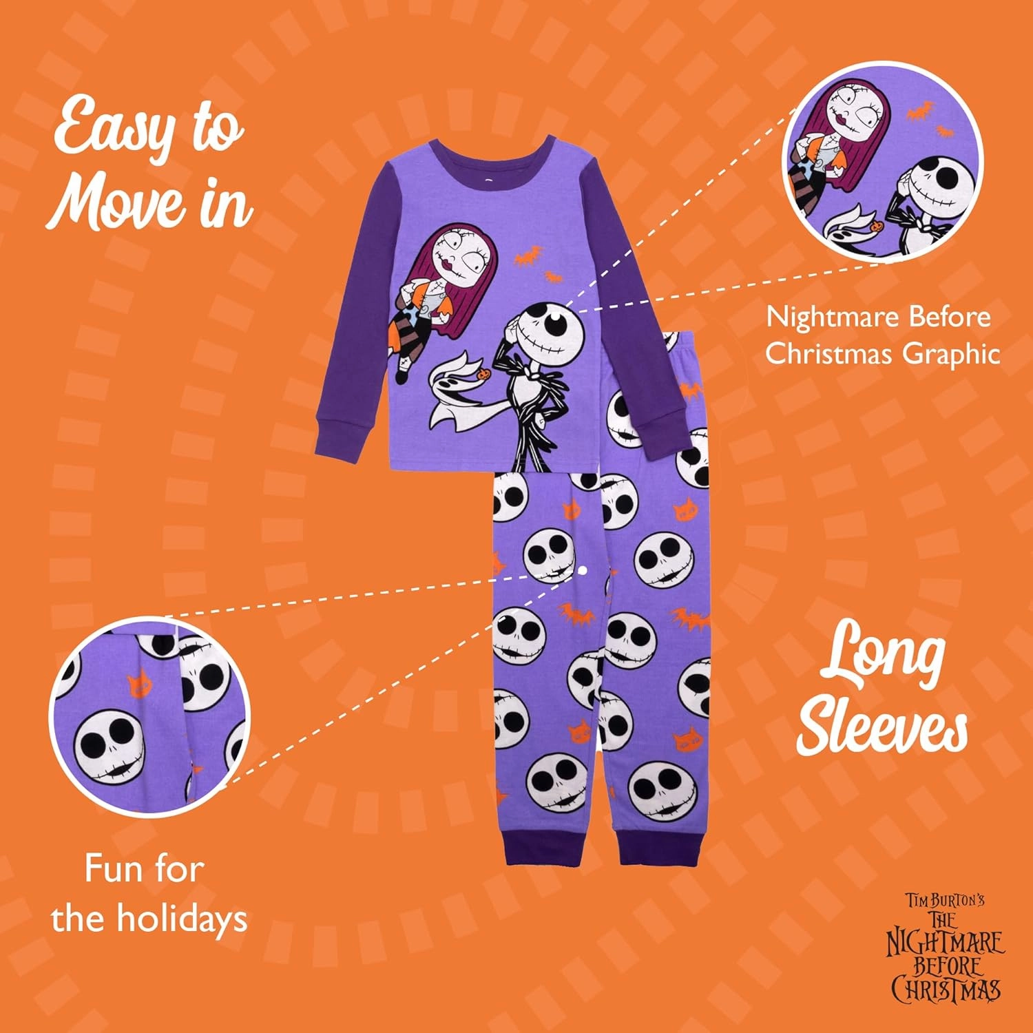 Disney Unisex 2-Piece Snug-fit Cotton Holiday Pajama Set, Soft & Cute for Kids
