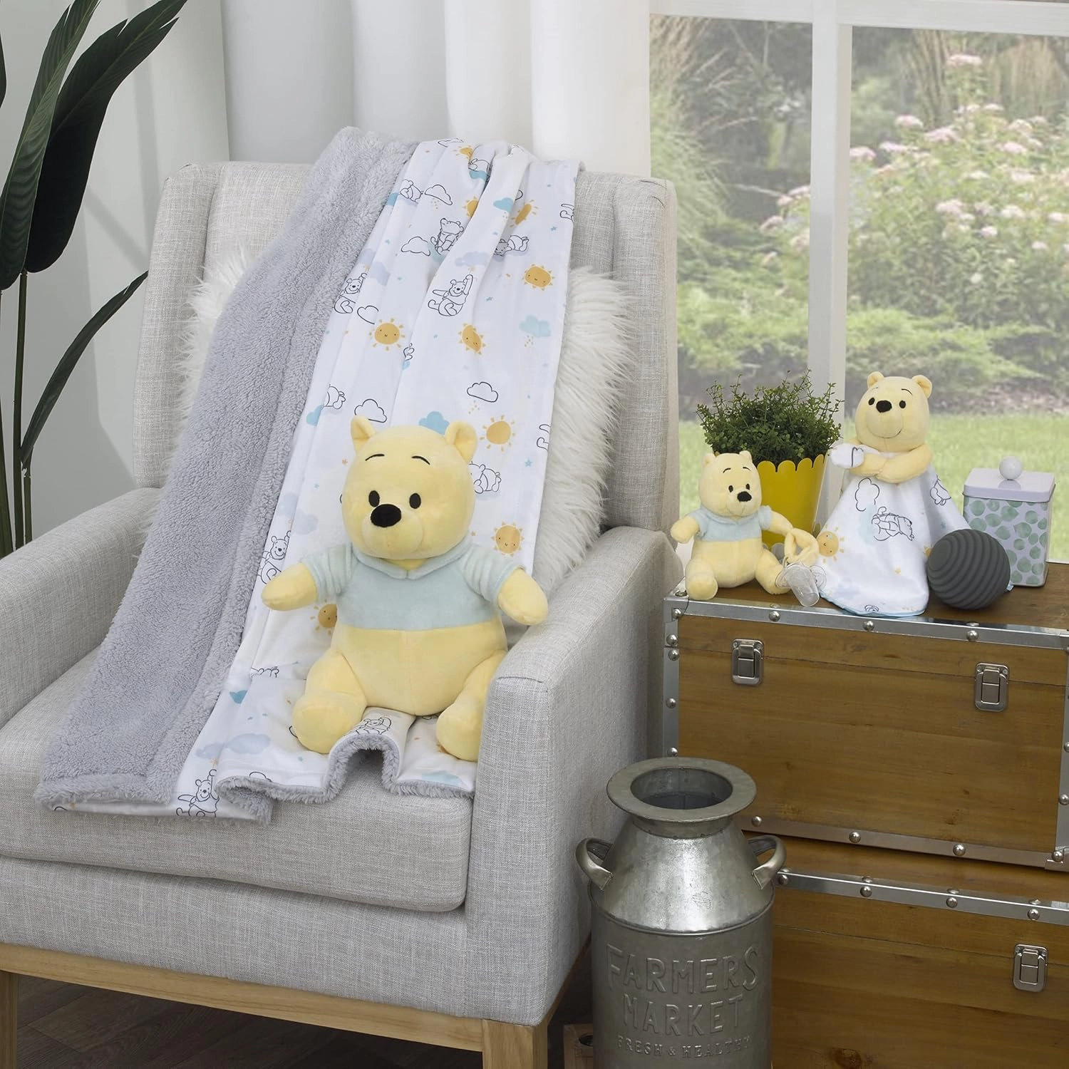 Disney Winnie The Pooh Yellow and Aqua Plush