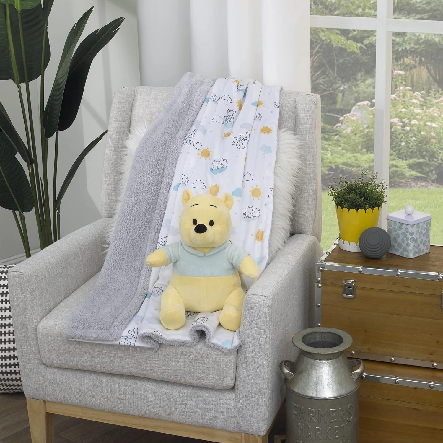 Disney Winnie The Pooh Yellow and Aqua Plush