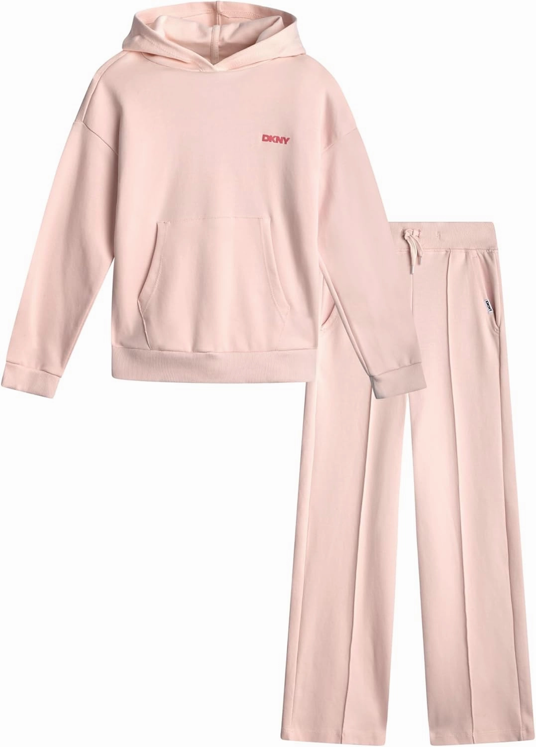 DKNY Girls' Jogger Set - 2 Piece Soft Fleece Athletic Pullover Hooded Sweatshirt and Jogger Sweatpants for Girls (Sizes:7-12)