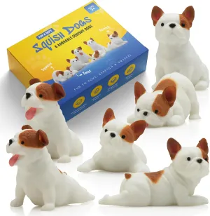 Dog Squishy Toys Set of 6 – Cute Fidget Stress Relief Gifts for Kids & Adults, Sensory Toys for Autism, Dog Lover Gifts