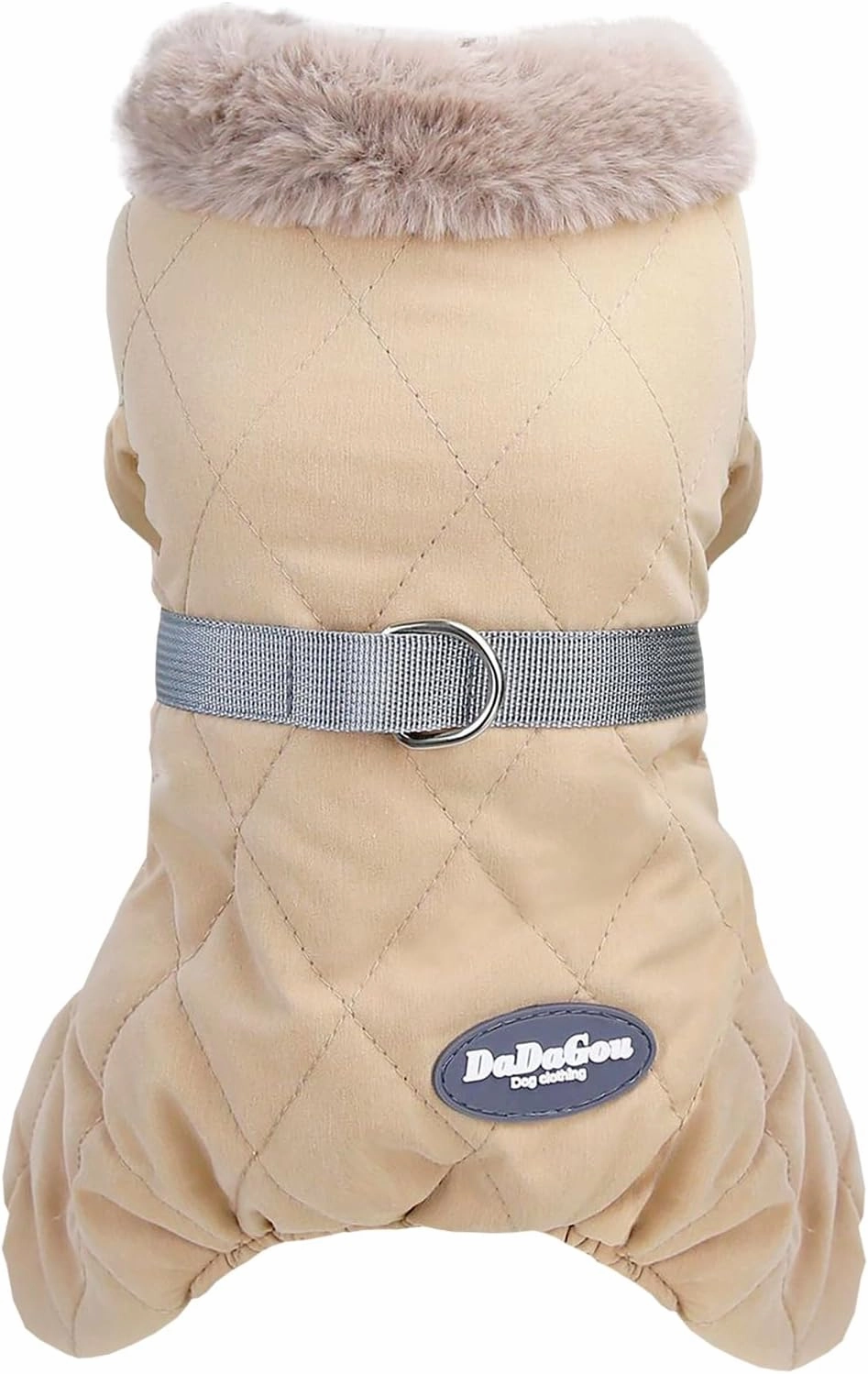 Dog Coat Jacket Windproof Cold Weather Coat 4 Legs Warm Dog Jumpsuit Winter Thick Clothes Snow Proof Coat Cotton Dog Coat for Small Dog Medium Dog Cat Khaki M