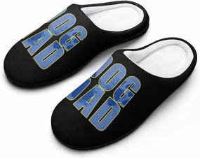 Dog Dad Cotton Slippers Memory Foam Washable House Shoes Anti Slip for Men