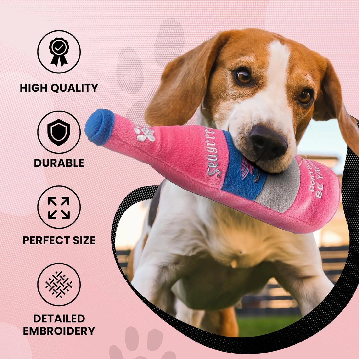 Dog Diggin Designs Libation Station Collection | Unique Squeaky Parody Plush Dog Toys – Shaken, Not Stirred
