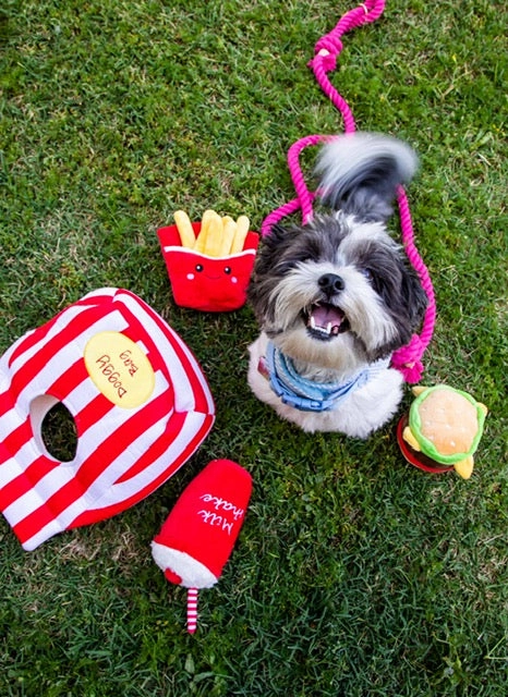 Doggy Bag with Fast Food Dog Toys