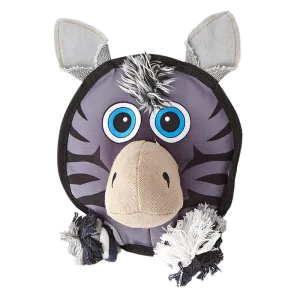 Dogline - 7" Round Zebra - Squeak & Rope
