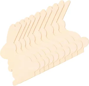 DOITOOL 10pcs Easter Bunny Cutouts Wooden Slices Large Easter Decor for Boys and Girls Present Decorations