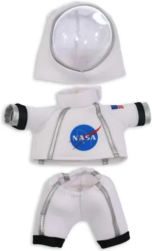 DolliBu Astronaut Dress Up Set for Teddy Bear Plush Toy - Astronaut Stuffed Animal Costume Outfit with Jacket, Helmet with Holes, and Pants, Create NASA Space Toys for Kids with Dress Up Set - Small