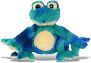 DolliBu Blue Tie-Dye Frog Plush Toy - Super Soft Stuffed Animal Gift, Cute Wild Animal Frog Toy for Boys and Girls - 7.5 Inches