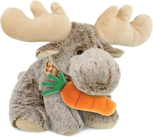 DolliBu Happy Easter Super Soft Plush Floppy Moose with Carrot - Cute Stuffed Animals with Carrot Plush Toy, with Name Personalization, Spring Easter Plush Animal - 15 Inches