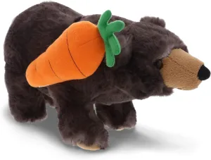DolliBu Happy Easter Super Soft Plush Standing Wild Black Bear with Carrot - Cute Stuffed Animals with Carrot Plush Toy, Perfect Easter Holiday Surprise Gift - 11"