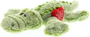 DolliBu I Love You Valentine Plush Large Alligator - Cute Soft Cuddly Stuffed Animal with Red Heart Gift for Valentines Day, Birthday Present, Anniversary, Romantic Date - 16.5 Inches