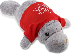 DolliBu I Love You Valentine Plush Wild Grey Manatee - Cute Soft Cuddly Stuffed Animal with Red Heart Shirt for Valentines Day, Birthday Present, Anniversary, Romantic Date - 15 Inches