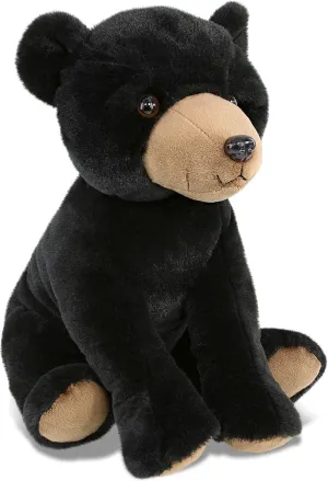 DolliBu Large Floppy Black Bear Stuffed Animal - Soft Huggable Black Bear, Adorable Playtime Bear Plush Toy, Cute Wild Life Cuddle Gifts, Super Soft Plush Doll Animal Toy for Kids and Adults - 12 Inch