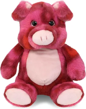DolliBu Pink Tie-Dye Pig Plush - Super Soft Stuffed Animal, Cute Farm Animal Plush, Adorable Fluffy Stuffed Animal for Boys and Girls, Stuffed Animals Plush Gift for Babies, Kids, Adults - 9 Inches