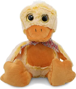 DolliBu Plush Duck Stuffed Animal - Soft Fur Huggable Sitting Yellow Duck, Adorable Playtime Duck Plush Toy, Cute Lake Bird Cuddle Gift, Super Soft Plush Doll Animal Toy for Kids & Adults - 9 Inches