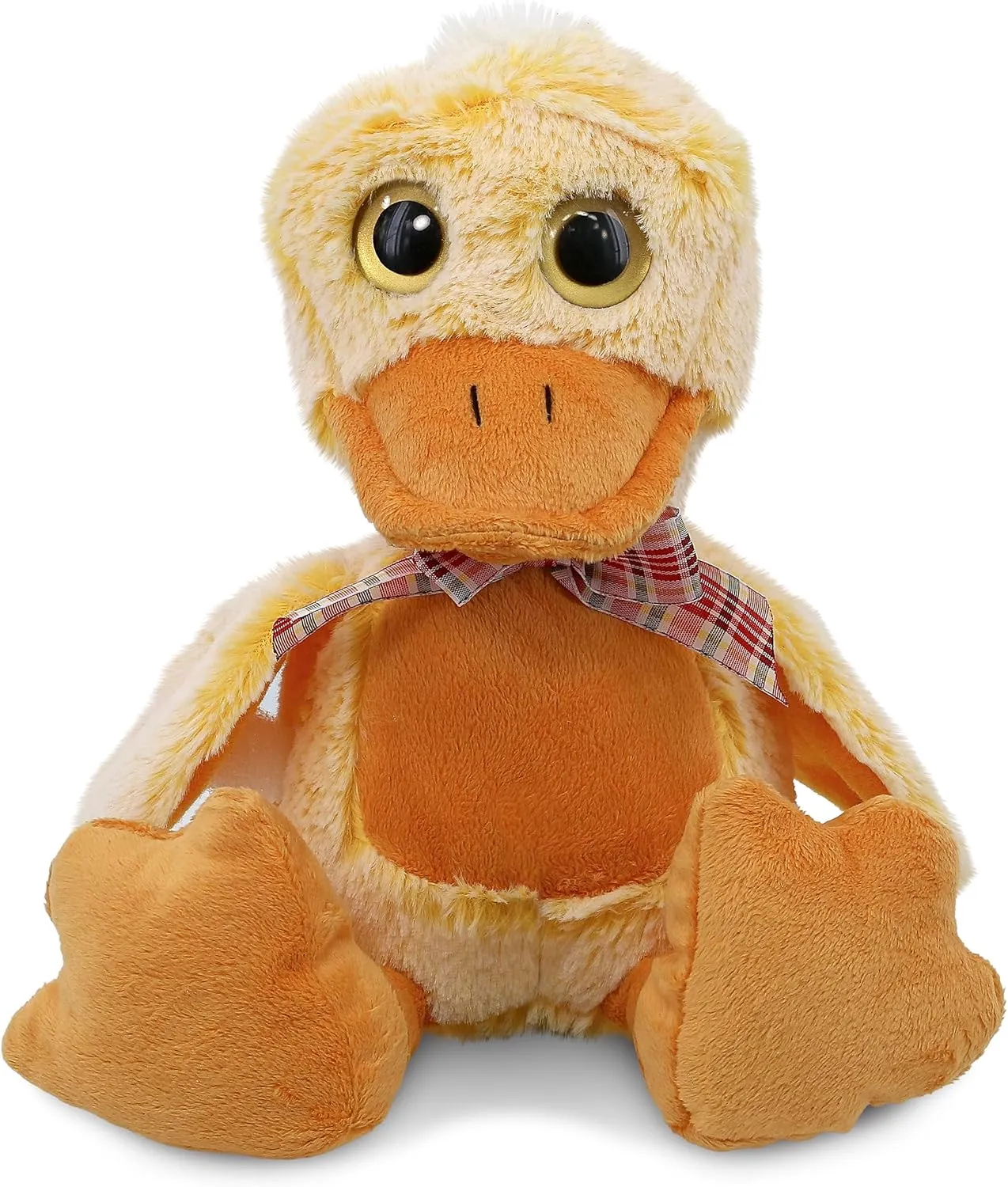 DolliBu Plush Duck Stuffed Animal - Soft Fur Huggable Sitting Yellow Duck, Adorable Playtime Duck Plush Toy, Cute Lake Bird Cuddle Gift, Super Soft Plush Doll Animal Toy for Kids & Adults - 9 Inches