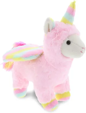 DolliBu Plush Pink Flying Llamacorn Stuffed Animal - Soft Plush Huggable Plush, Adorable Plush Toy, Cute Fantasy Animal Cuddle Gifts for Kids & Adults - 9.5" Inches
