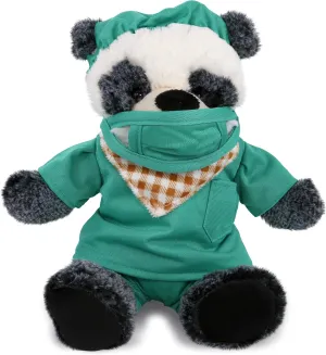 DolliBu Sitting Panda Doctor Plush Toy - Super Soft Panda Doctor Stuffed Animal Dress Up with Cute Scrub Uniform and Cap Outfit - Gift with Personalization - 9 Inches