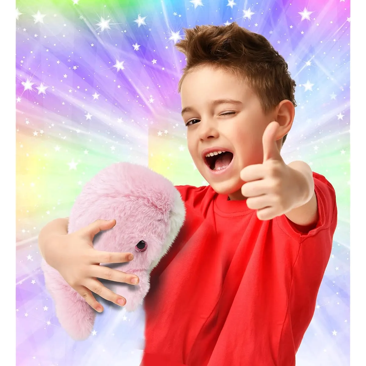 DolliBu Stuffed Whale Plush Toy - Soft Huggable Pink Whale, Adorable Play Whale Plush Toy, Cute Sea Creature, Cuddle Gift for Kids and Adults - 7 Inch