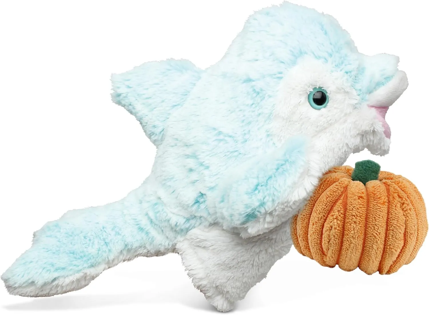 DolliBu Super Soft Plush Dolphin Plush Hand Puppets Stuffed Animal with Pumpkin Decor - Pumpkin Plush Animal for Fall, Halloween and Thanksgiving, Pumpkin Toy for Baby, Kids, Adults - 12 Inches