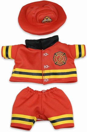DolliBu Firefighter Dress Up Set for Teddy Bear Plush Toy - Firefighter Hat and Uniform Stuffed Animal Clothes Outfit Set, Cute Teddy Bear Costume Set with Fireman Helmet, Jacket and Pants - Large