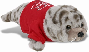 DolliBu I Love You Super Soft Seal Plush - Cute Seal Ocean Animal Stuffed Animal with I Love You Red Shirt for Valentine, Anniversary, Romantic Date, Boyfriend, or Girlfriend Gift - 12 inches