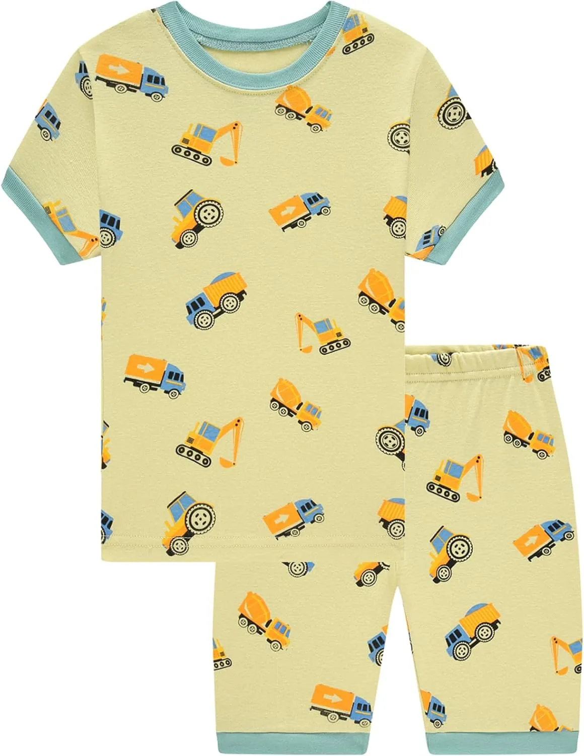 Dolphin&Fish Boys Summer Pajamas 4Pieces Set Boys Short Sleeve Cute Print Toddler Kids Sleepwears.