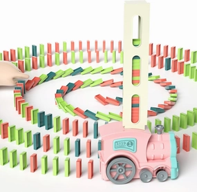 Domino Train Toddler Toys: Automatic Dominoes Building Set Rally - Toys for Girls 4-6 Year Old Montessori Games for Kids Ages 3 4 5 6 - Autism Kids Games Christmas Birthday Gifts Age 3-5 5-7 Kid