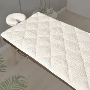 Double-Sided Massage Table Warmer Heating Pad, Premium Heated Massage Pad with Fleece & Microfiber, Massage Table Heating Pad, Massage Table Blanket, Ideal Massage Therapy Supplies, White