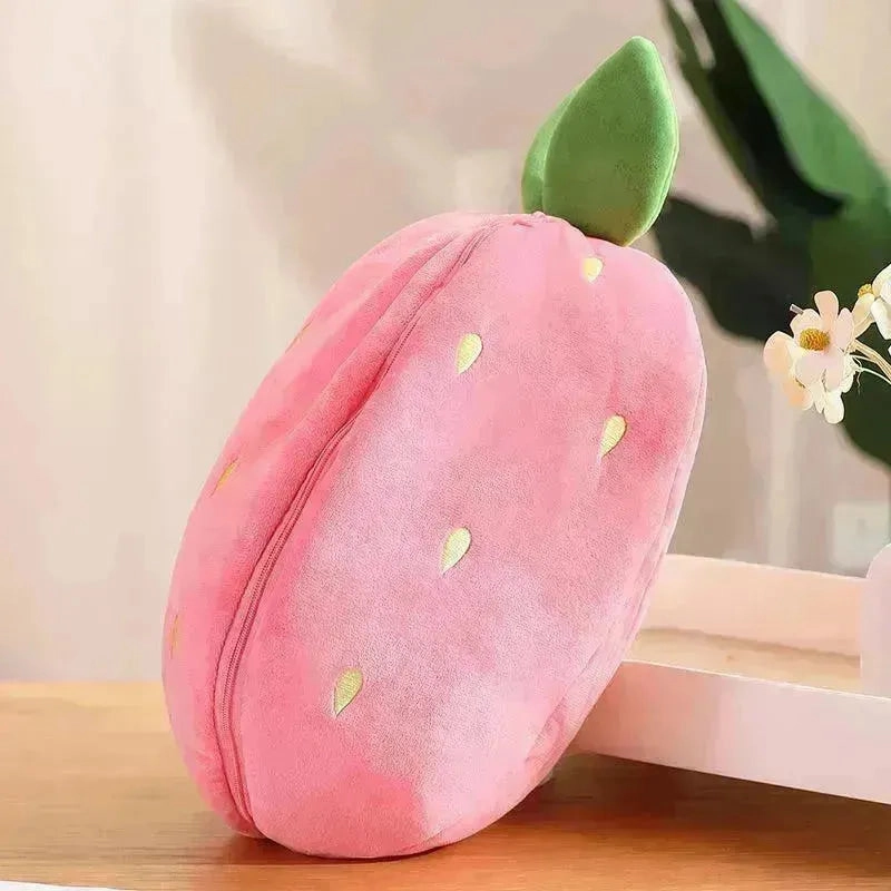 Double Delight: Reversible Strawberry Carrot Bunny Plush!