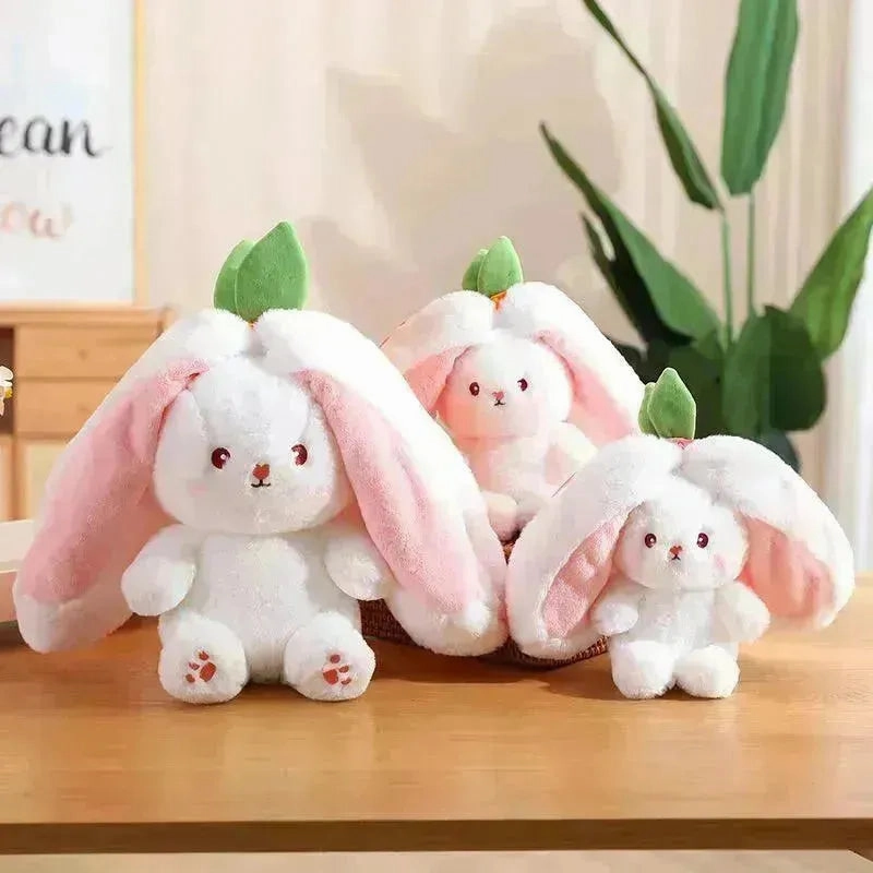 Double Delight: Reversible Strawberry Carrot Bunny Plush!