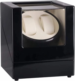 Double Watch Winder Box for Automatic Watches, Silent Motor, Piano Painting, Exterior, Soft and Flexible, Watch Pillow Accessories