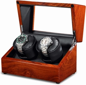 Double Watch Winder for Automatic Watches Solid Wood Watch Display Storage Box Dual Power Supply Soft Watch Pillow
